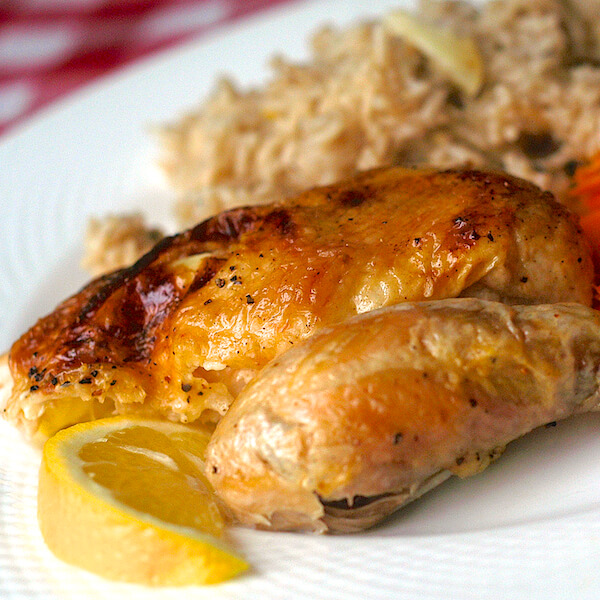 Lemon Garlic Roast Chicken simple flavorful roast chicken! Rock Recipes