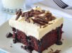Chocolate Poke Cake with Fudge Sauce