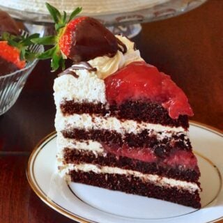 Strawberry Black Forest Cake a.k.a. Strawberry Screech Black Forest Cake