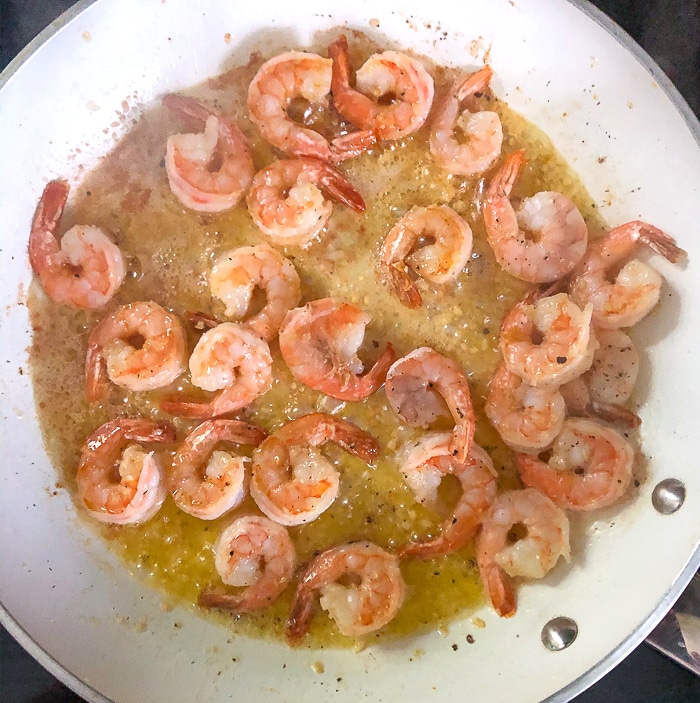 Careful not to overcook shrimp, they only need about a minute a side