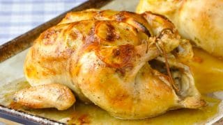 Lemon Garlic Roast Chicken with Sage