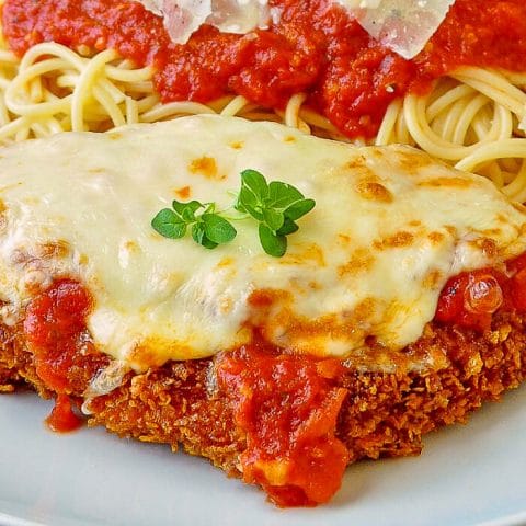 Easy 30 Minute Chicken Parmesan close up photo