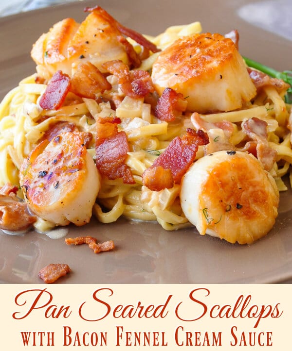 Pan Seared Scallops with Bacon Fennel Cream Sauce