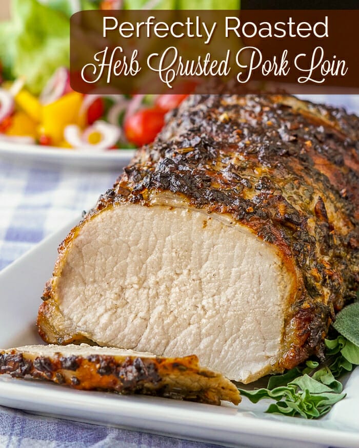 Herb Crusted Pork Loin image with title text.