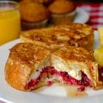 Partridgeberry Cream Cheese Stuffed French Toast close up featured photo