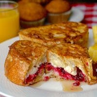 Partridgeberry Cream Cheese Stuffed Belgian Toast