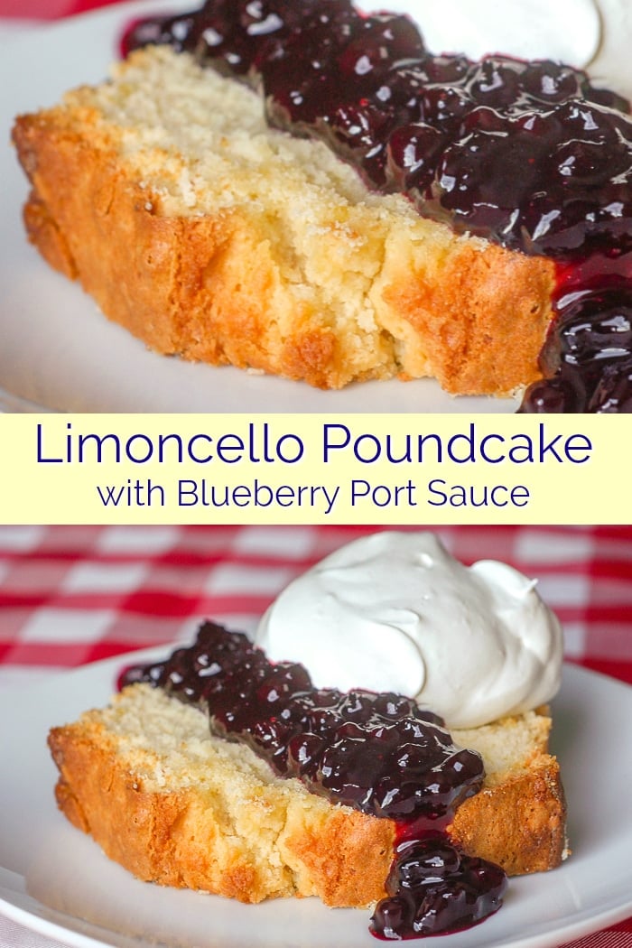 Limoncello Pound Cake photo collage with title text for Pinterest