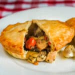 Roasted Vegetable Chicken Pot Pie close up photo