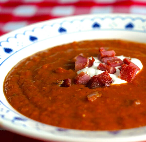 Roasted Squash Soup with Smoked Ham