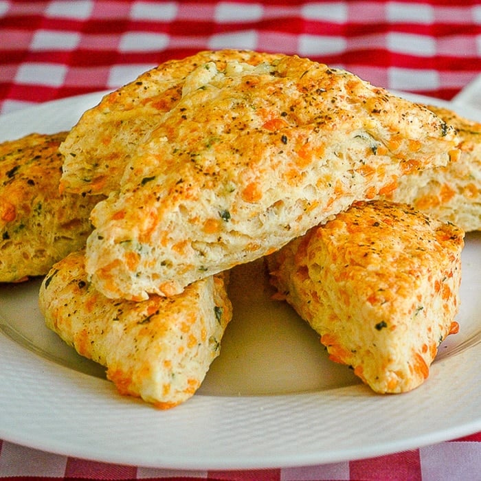 Cheese and Herb Scones close up shot