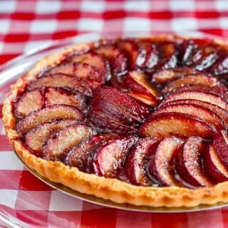 Plum Tart Square cropped featured image of uncut tart