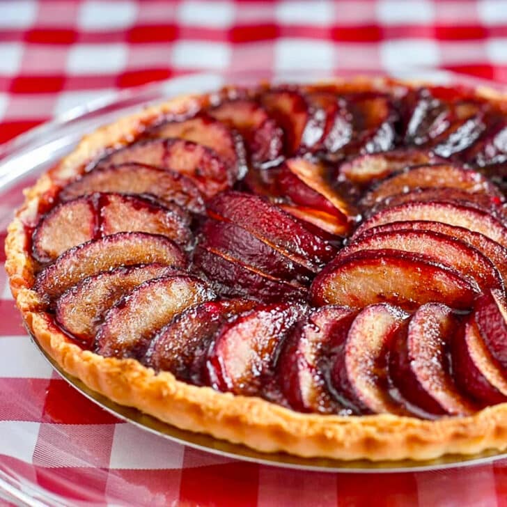 Plum Tart Square cropped featured image of uncut tart