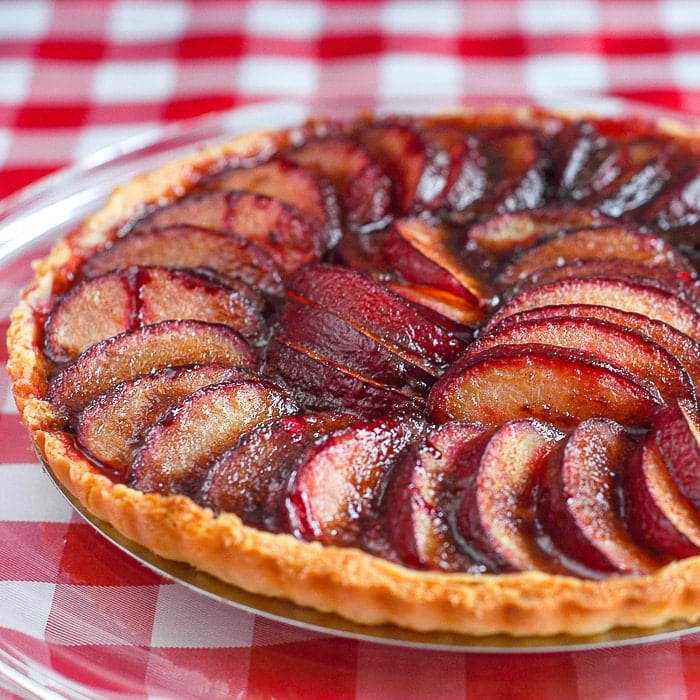 Plum Tart Square cropped featured image of uncut tart