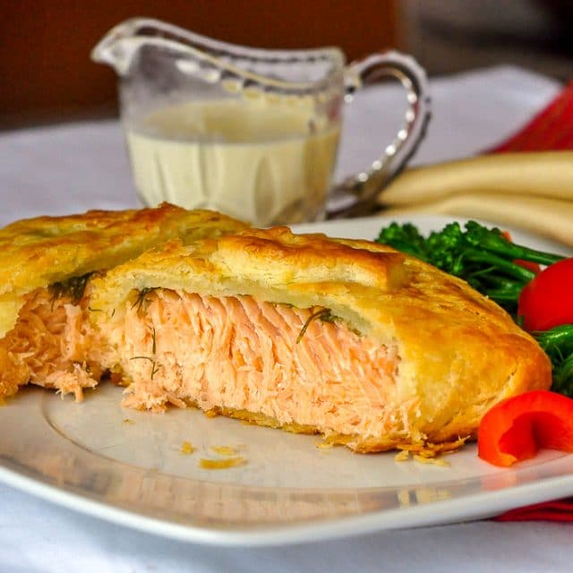 Salmon in Pastry with Dijon Cream Sauce, dinner party perfect!