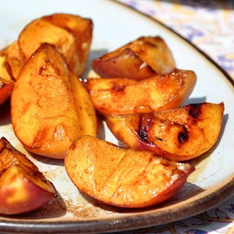 Rum Marinated Grilled Peaches
