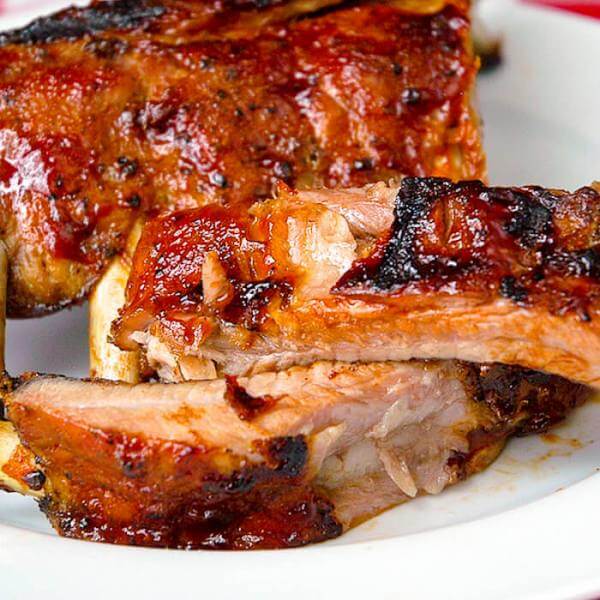 Bourbon Barbecue Ribs - fall off the bone tender and succulent!