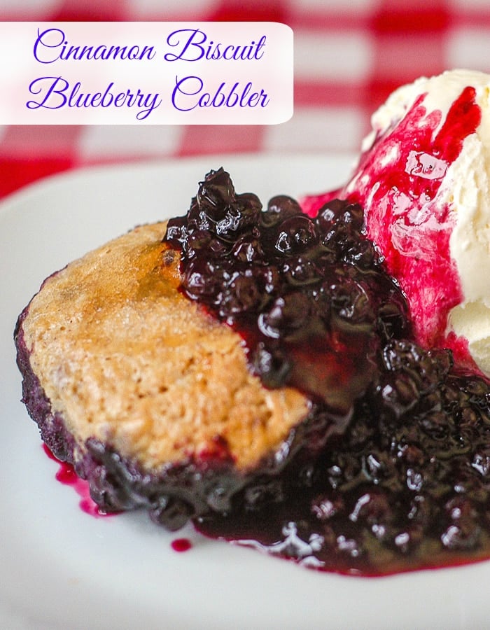 Cinnamon Biscuit Blueberry Cobbler photo with title text for Pintertest