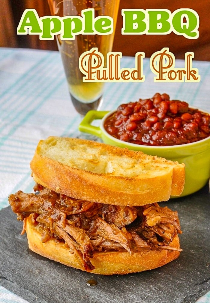Apple Barbecue Pulled Pork photo with title text for Pinterest