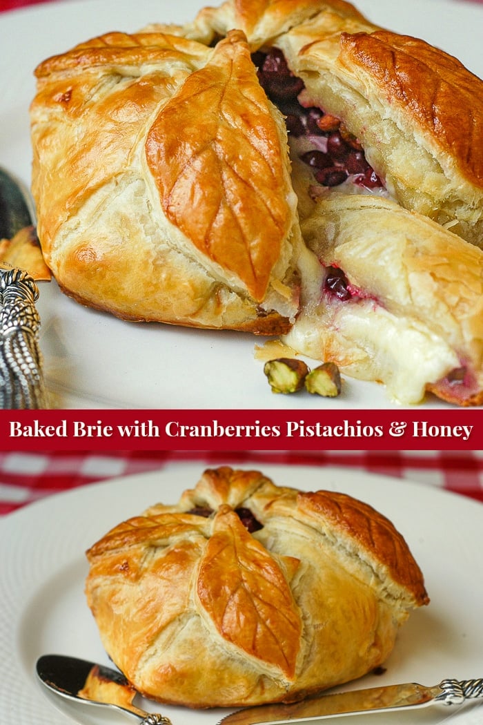 Baked Brie photo collage with title text for Pinterest