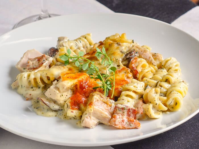 Turkey Parmesan Baked Rotini. One of the most delicious leftover turkey recipes you will ever find.