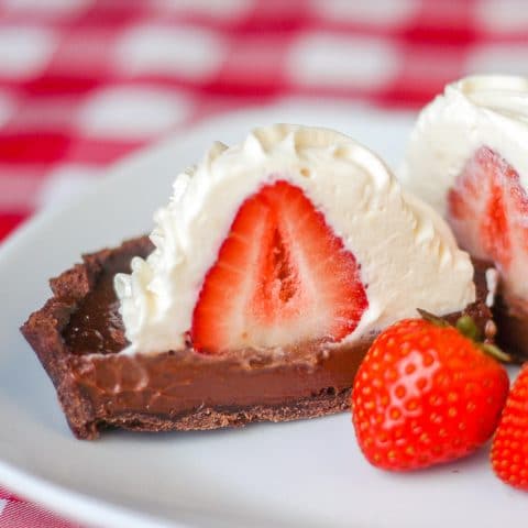 Strawberry Chocolate Truffle Tuxedo Tarts