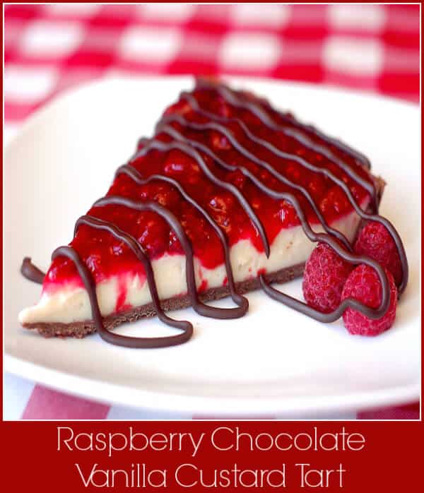 Raspberry Chocolate Vanilla Custard Tart