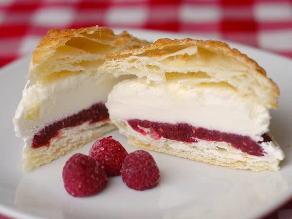 Raspberry Vanilla Puff Pastry Ice Cream Sandwiches