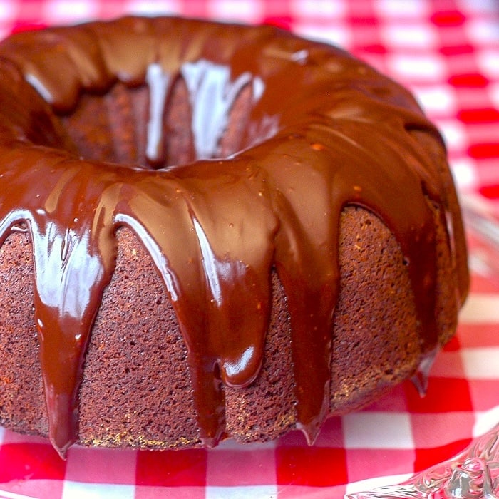 Ginger Bundt Cake close up photo of uncut cake