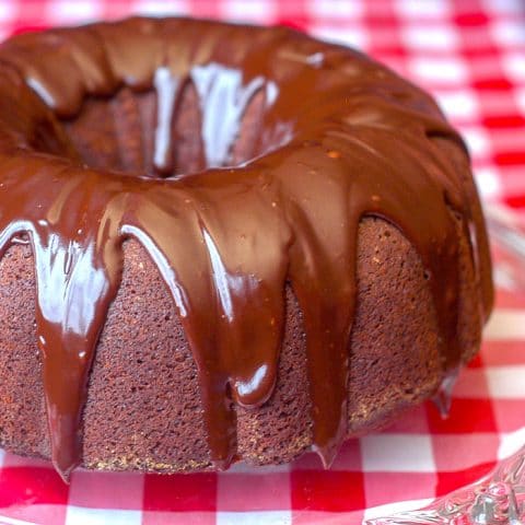 Ginger Bundt Cake close up photo of uncut cake