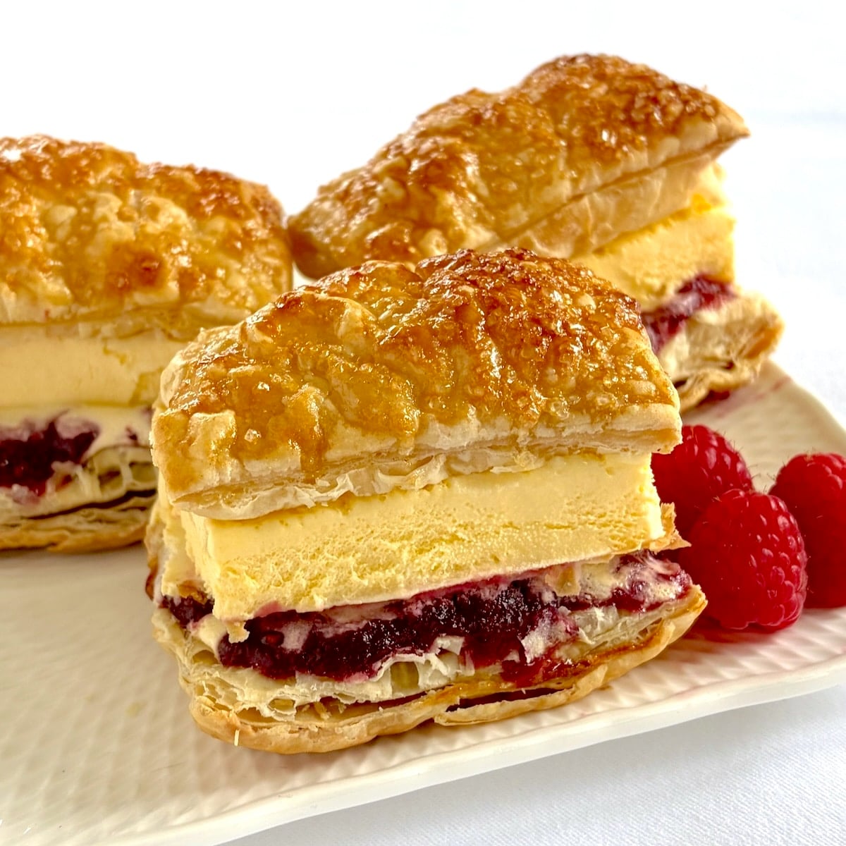 Ice Cream Sandwich Flakies shown in a white serving platter as featured post image.