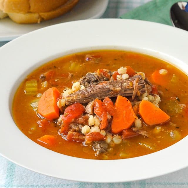 Beef Barley Soup with Tomatoes a wholesome comfort food soup!