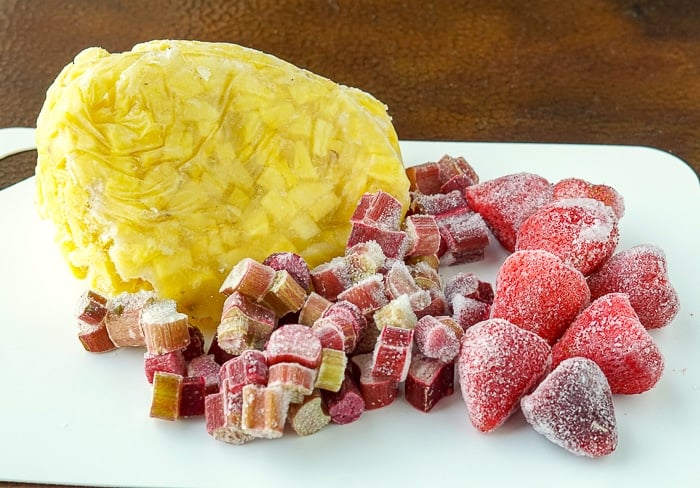Heavenly Rhubarb Jam photo of frozen ingredients