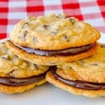 Chocolate Chip Coconut Sandwich Cookies close up photo for featured image