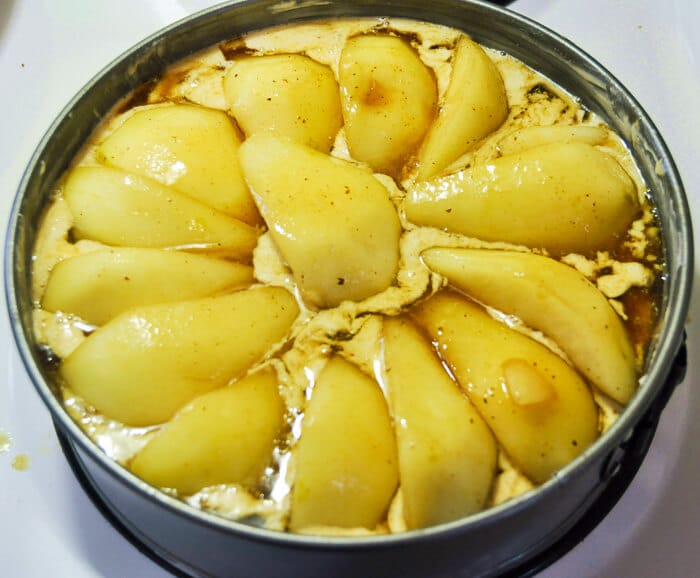 Pear Almond Cake, ready for the oven.