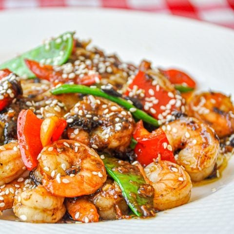 Easy Black Bean Ginger Spicy Shrimp square cropped featured image