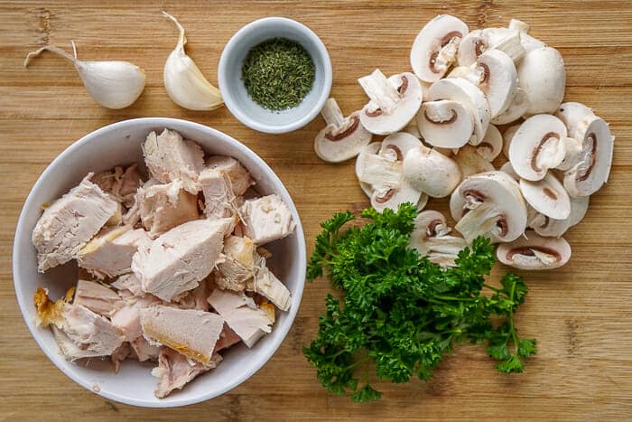 Some of the simple ingredients for Easy Leftover Turkey Stroganoff