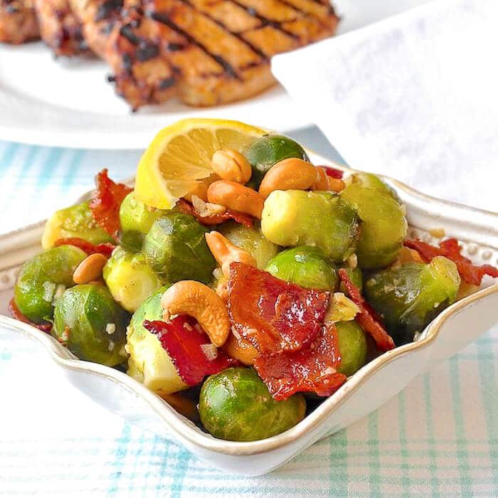Bacon Cashew Brussel Sprouts