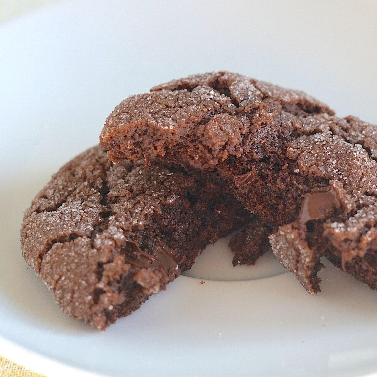 Espresso Chocolate Chip Cookies photo of one cookie snapped in half