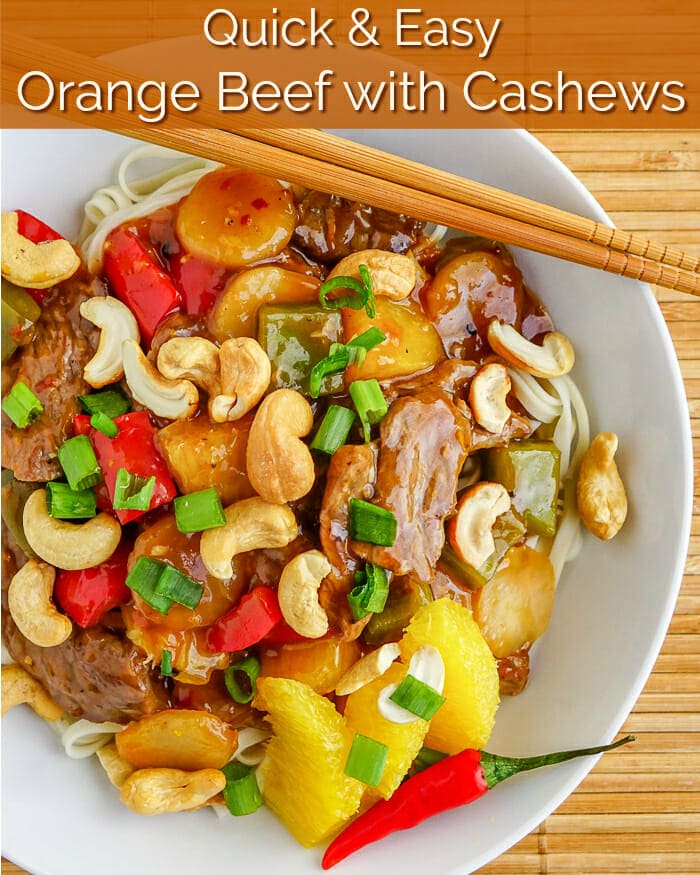 Orange Beef with Cashews image with title text