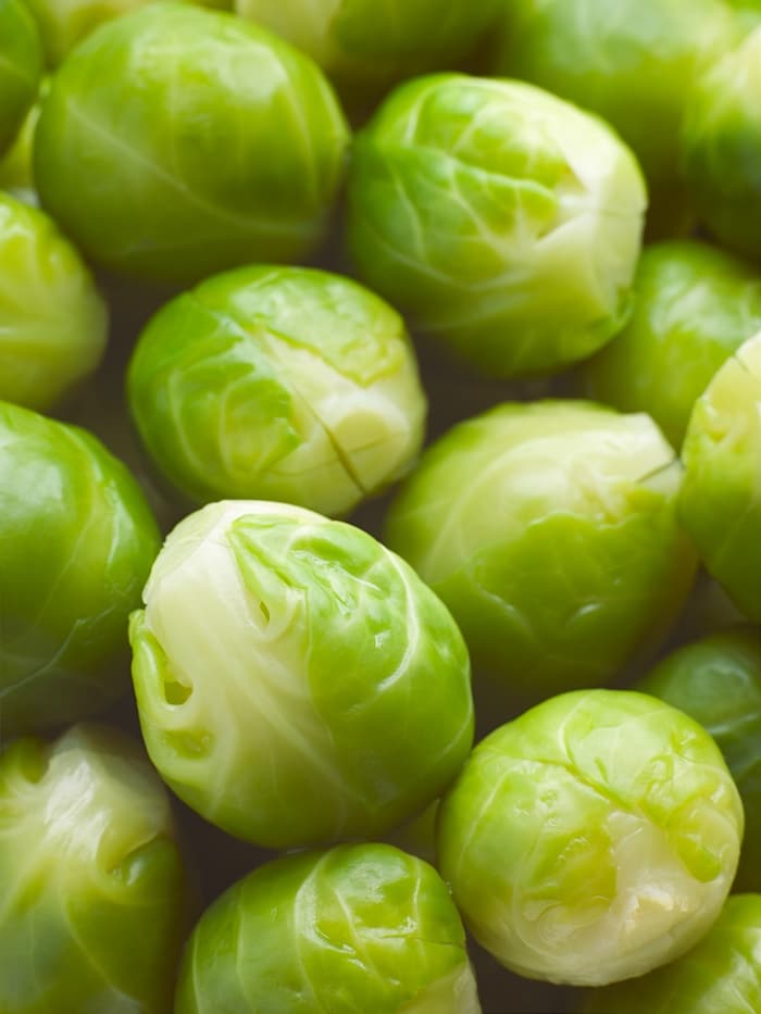 Close up of brussels sprouts.