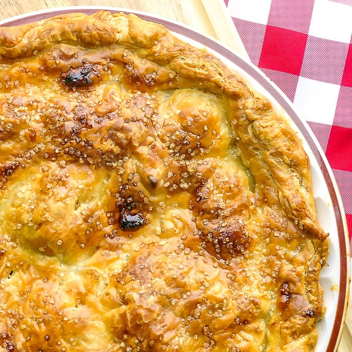 Apple Turnover Pie close up photo of baked pie