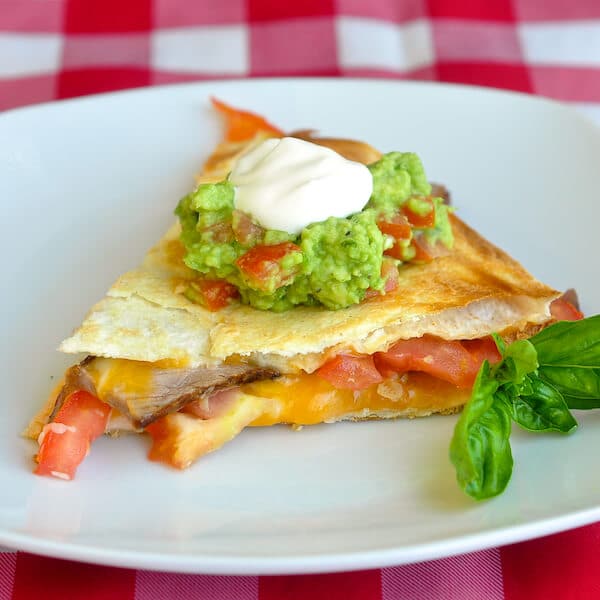 Broiled Cheddar Steak Quesadillas