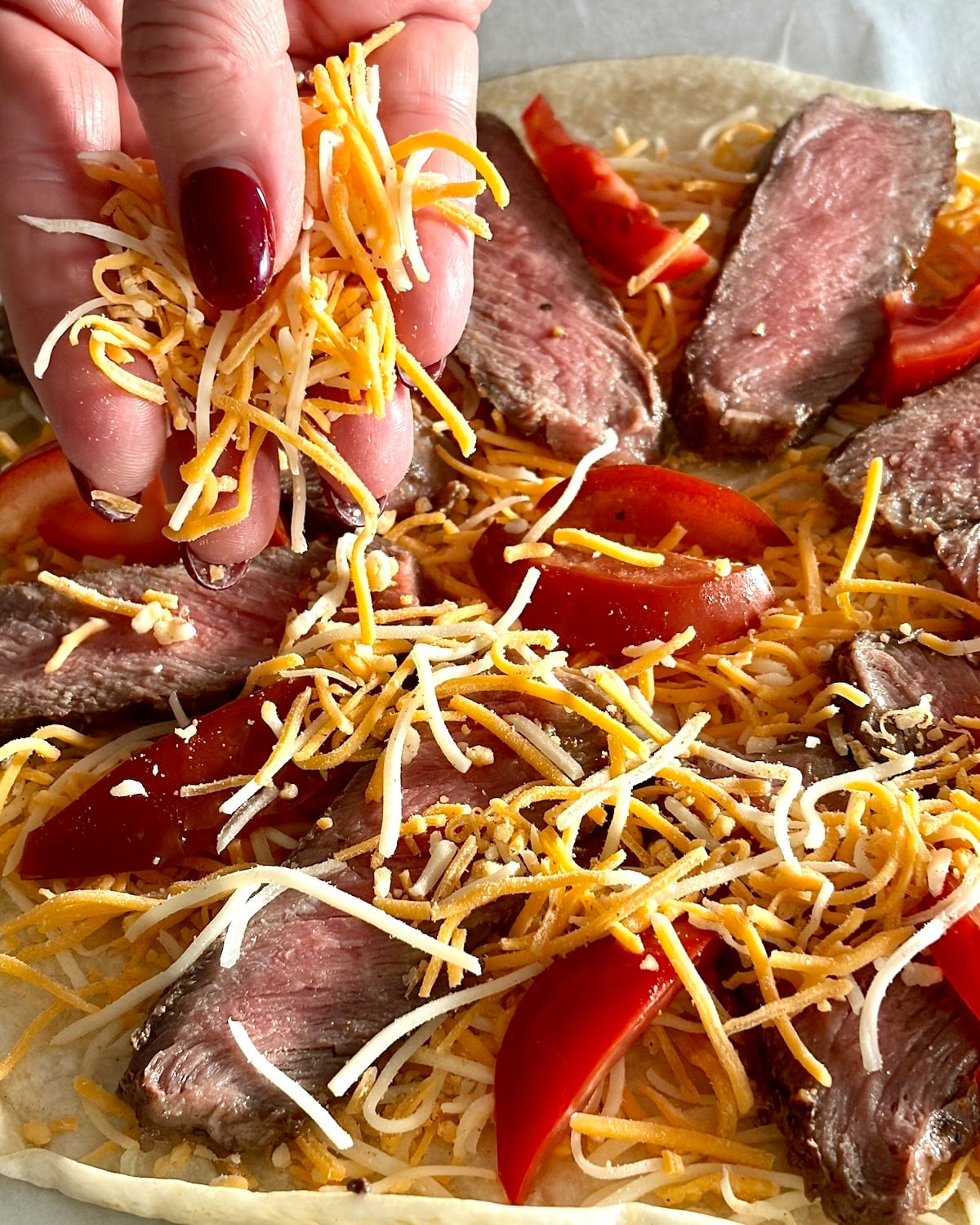 spread on second layer of cheese