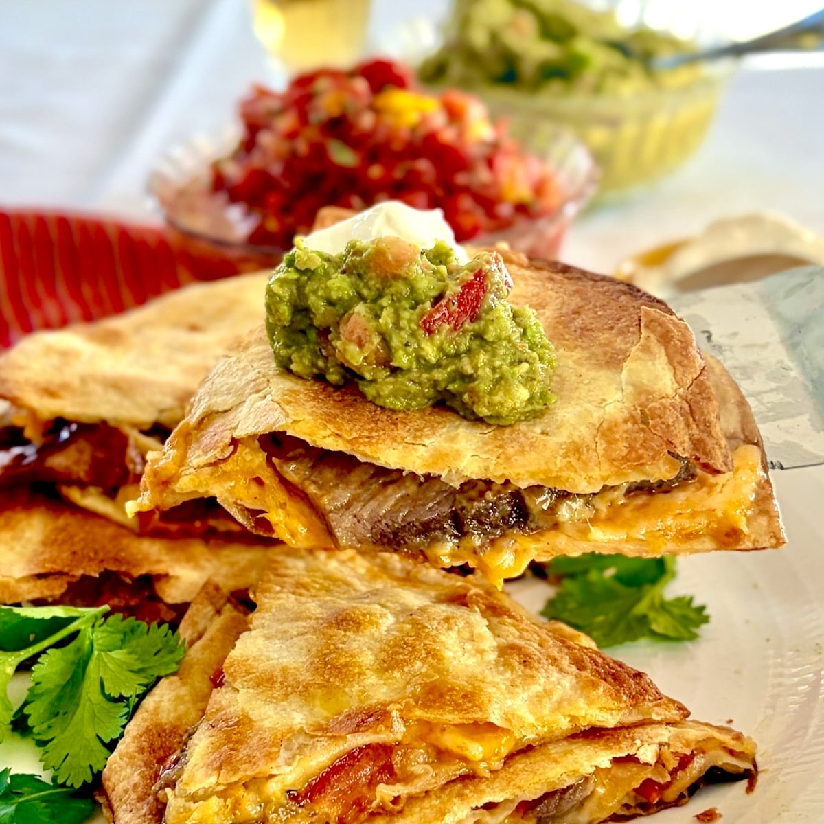 No Fry Oven Quesadillas close up photo for featured image.