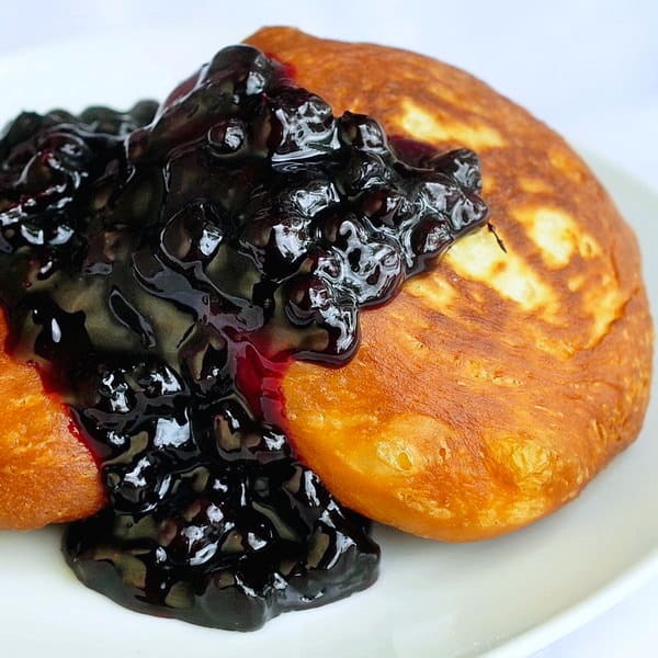 Brioche Toutons with Blueberry Honey Sauce