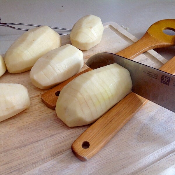 Garlic Concertina Potatoes a.k.a. Hasselback Potatoes