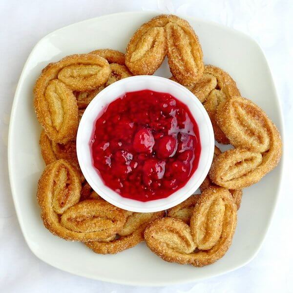 Cinnamon Plamiers with Raspberry Compote