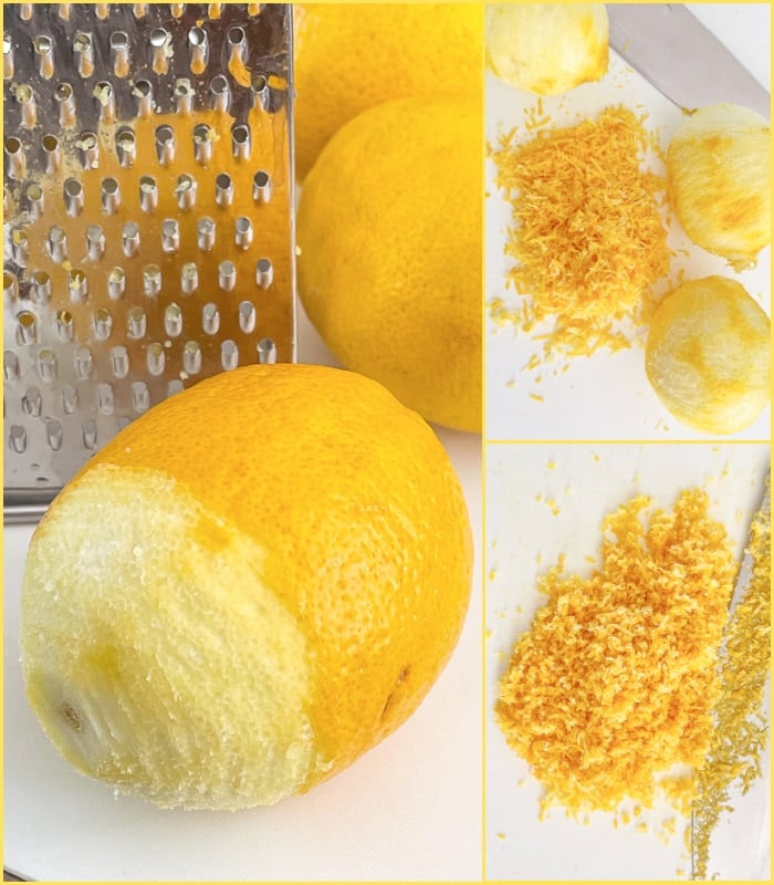 How to zest a lemon 700 x 800ideo collage of 3 steps of how to zest a lemon