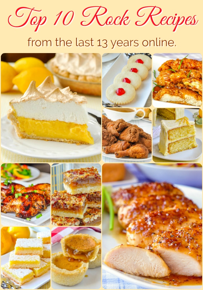 Top 10 Rock Recipes photo collage with title text for Pinterest
