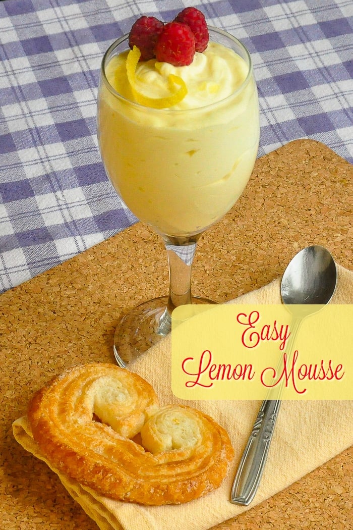 Easy Lemon Mousse photo with title text for Pinterest.